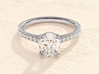 Roger- 1.0 CT-2.0 CT Oval Pave Moissanite Ring - violetjewels