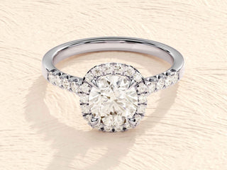 Kyle- 1.0 CT Cushion Halo Pave Moissanite Ring - violetjewels