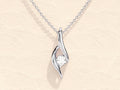 0.10 TCW Round Moissanite Diamond Soloitaire Necklace - violetjewels