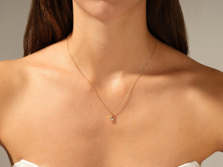 0.10 TCW Round Moissanite Diamond Soloitaire Necklace - violetjewels