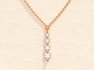 0.11 TCW Round Moissanite Diamond Drop Pendant Necklace - violetjewels