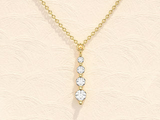 0.11 TCW Round Moissanite Diamond Drop Pendant Necklace - violetjewels