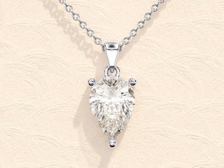 1.0 CT Pear Moissanite Diamond Solitaire Necklace - violetjewels