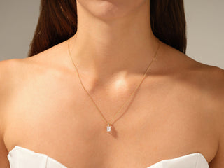 1.0 CT Emerald Moissanite Diamond Solitaire Necklace - violetjewels
