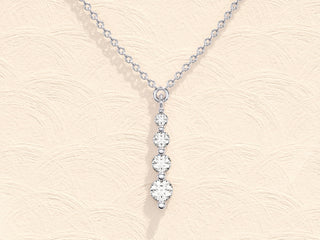 0.11 TCW Round Moissanite Diamond Drop Pendant Necklace - violetjewels