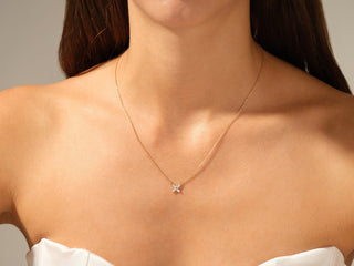 0.40 TCW Marquise Moissanite Diamond Clover Necklace - violetjewels