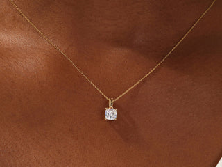 1.0 CT Cushion Moissanite Diamond Solitaire Necklace - violetjewels