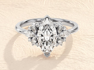 Keith- 1.0 CT-1.50 CT Marquise Cluster Moissanite Ring - violetjewels