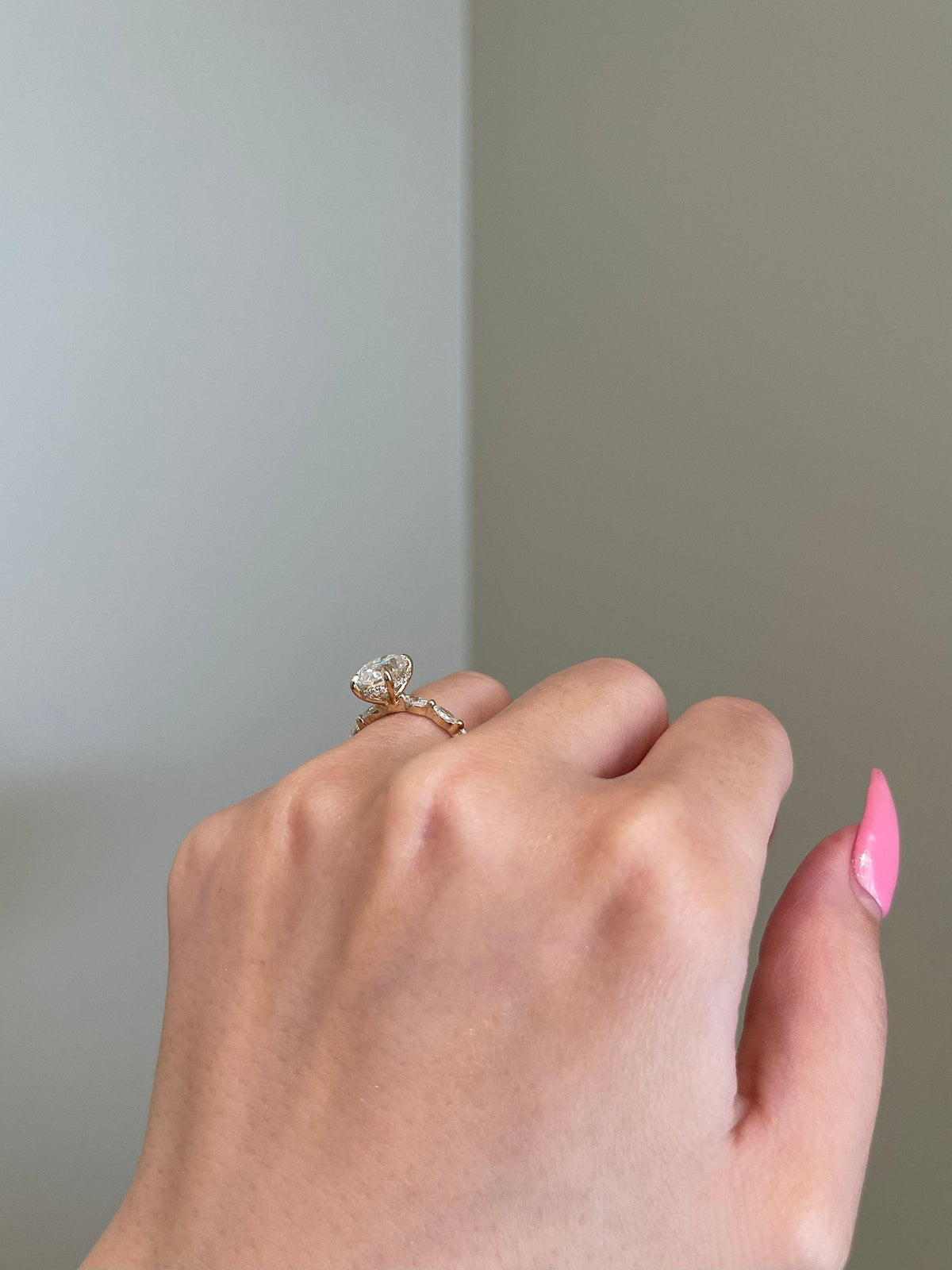 Rose- 2.0 CT Oval Hidden Halo Pave Moissanite Ring - violetjewels