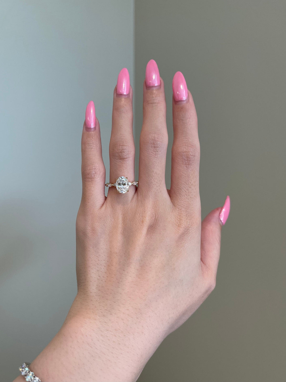 Rose- 2.0 CT Oval Hidden Halo Pave Moissanite Ring - violetjewels