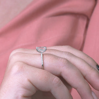 1.76 CT Radiant Hidden Halo & Pave F/VS2 Diamond Engagement Ring - violetjewels