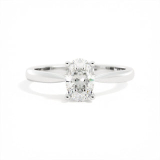 0.82 CT Oval Solitaire G/VS2 Diamond Engagement Ring - violetjewels