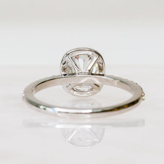 1.21 CT Cushion Halo E/VS1 Diamond Engagement Ring - violetjewels