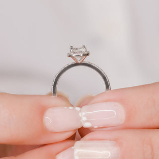 1.21 CT Cushion Halo E/VS1 Diamond Engagement Ring - violetjewels