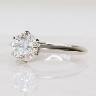 1.51 CT Round Solitaire F/VS2 Diamond Engagement Ring - violetjewels