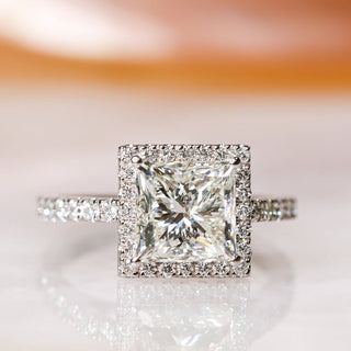 2.03 CT Princess Halo F/VS1 Diamond Engagement Ring - violetjewels