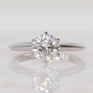 1.51 CT Round Solitaire F/VS2 Diamond Engagement Ring - violetjewels