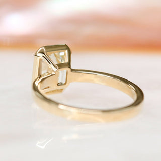 2.01 CT Emerald Bezel G/VVS2 Diamond Engagement Ring - violetjewels