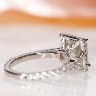 2.03 CT Princess Halo F/VS1 Diamond Engagement Ring - violetjewels