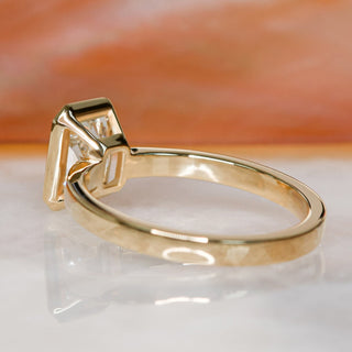 1.0 CT Radiant Bezel CVD E/VS1 Diamond Engagement Ring - violetjewels