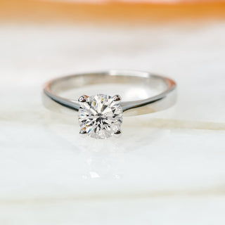 1.0 CT Round Solitaire F/VS1 Diamond Engagement Ring - violetjewels