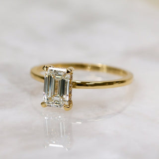1.01 CT Emerald Hidden Halo E/VS2 Diamond Engagement Ring - violetjewels