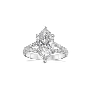 3.0 - 7.0 CT Marquise CVD Diamond Pave Engagement Ring