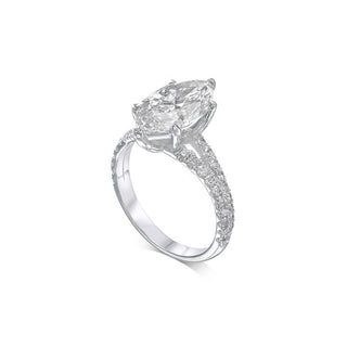 3.0 - 7.0 CT Marquise CVD Diamond Pave Engagement Ring