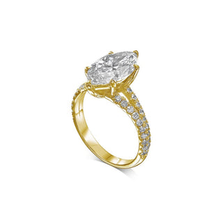 3.0 - 7.0 CT Marquise CVD Diamond Pave Engagement Ring