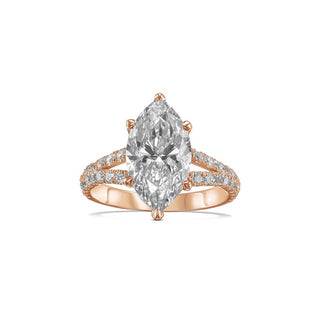 3.0 - 7.0 CT Marquise CVD Diamond Pave Engagement Ring