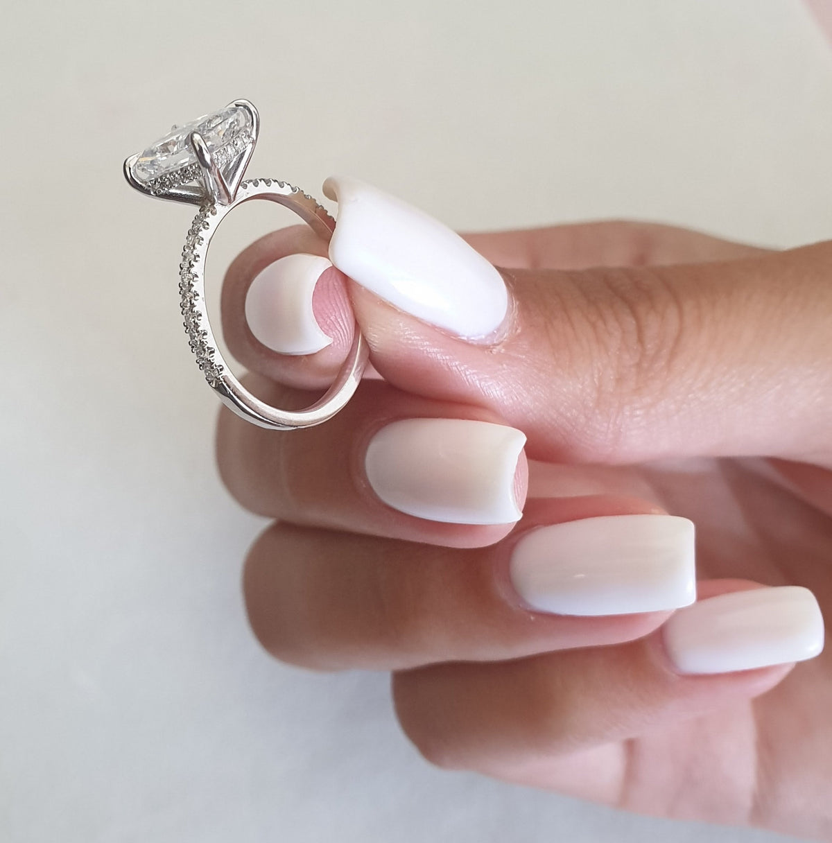 Radiant Diamond Engagement Ring with sparkling pave setting in a modern, elegant design