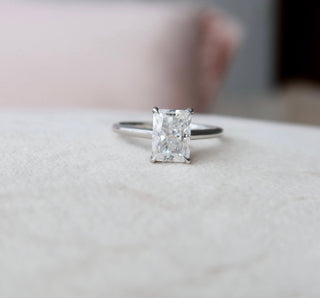 2.0 CT Radiant Cut Solitaire Style Moissanite Engagement Ring - violetjewels