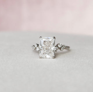 3.5 CT Radiant Cut Cluster Style Moissanite Engagement Ring - violetjewels