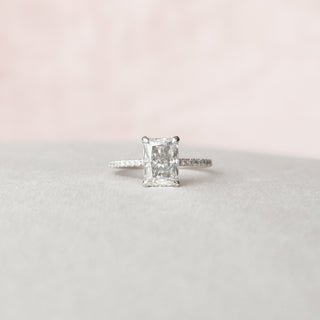 2.0 CT Radiant Hidden Halo & Pave Setting Moissanite Engagement Ring - violetjewels