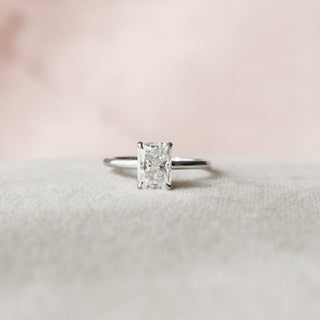 1.5 CT Radiant Hidden Halo Moissanite Engagement Ring - violetjewels