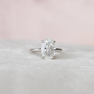 3.5 CT Oval Cut Solitaire Style Moissanite Engagement Ring - violetjewels