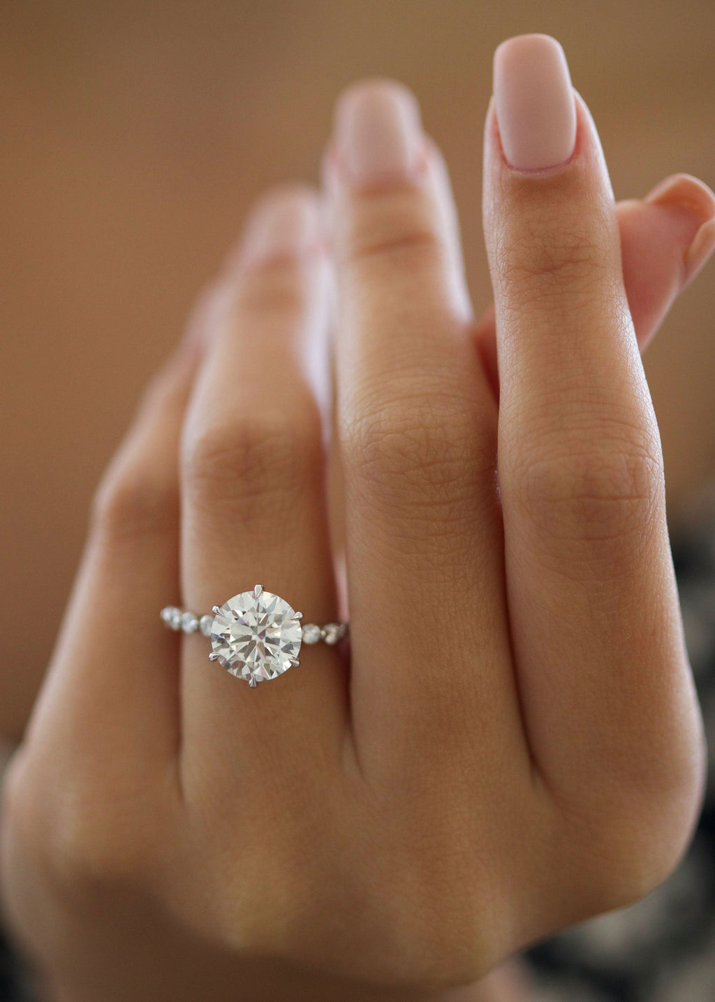 Round Diamond Pave Engagement Ring featuring brilliant round cut and elegant pave band