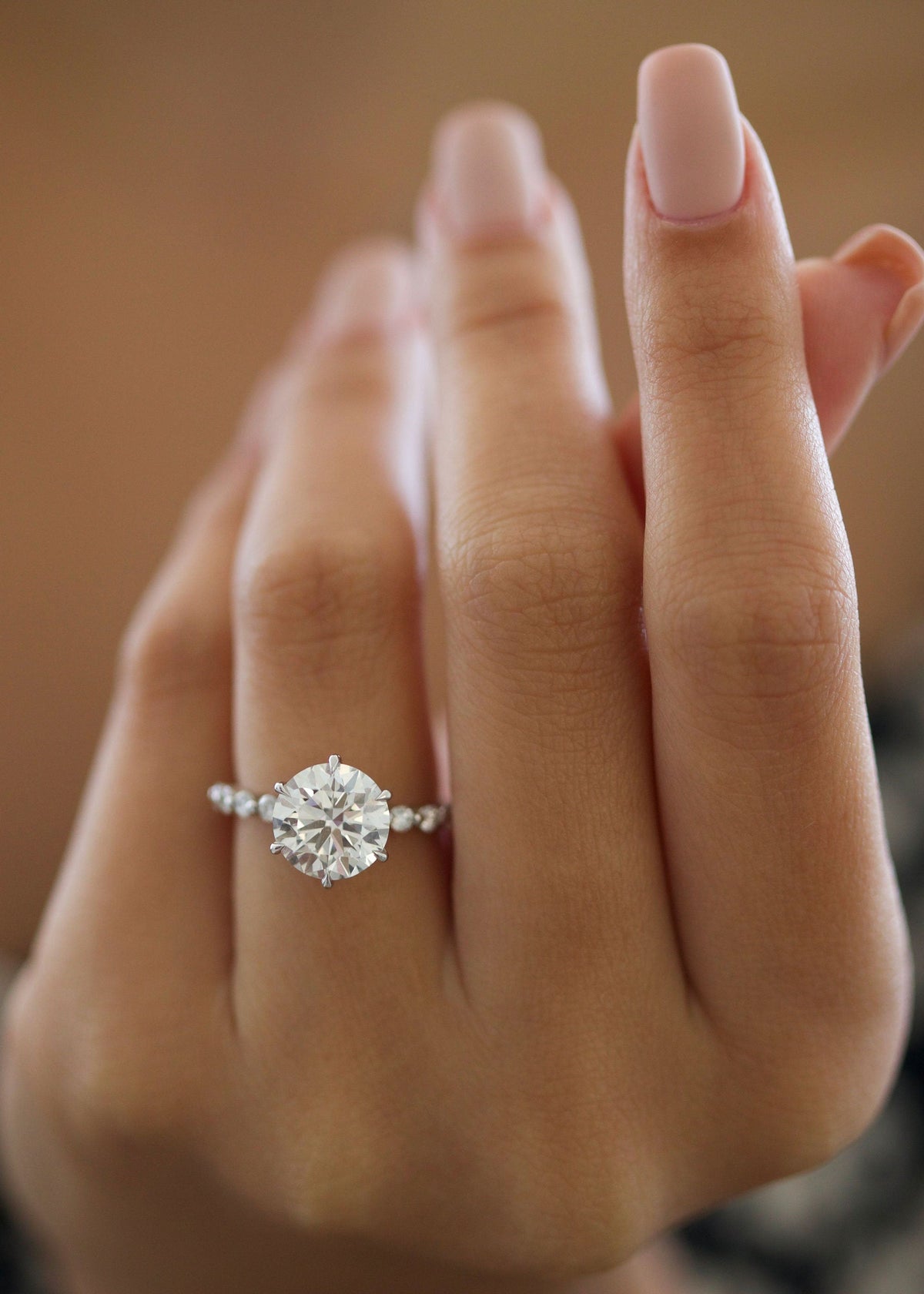 Round Diamond Pave Engagement Ring featuring brilliant round cut and elegant pave band