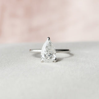 1.50 CT Pear Solitaire Moissanite Engagement Ring - violetjewels
