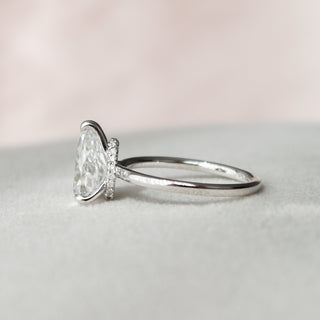 1.50 CT Pear Solitaire Moissanite Engagement Ring - violetjewels