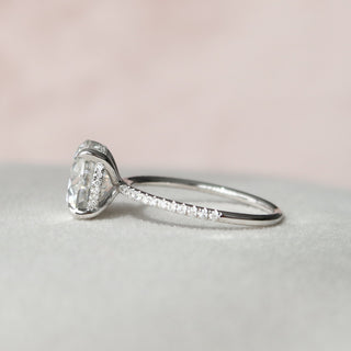 3.50 CT Round Hidden Halo & Pave Setting Moissanite Engagement Ring - violetjewels