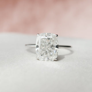 6.0 CT Cushion Cut Solitaire Solitaire Moissanite Engagement Ring - violetjewels
