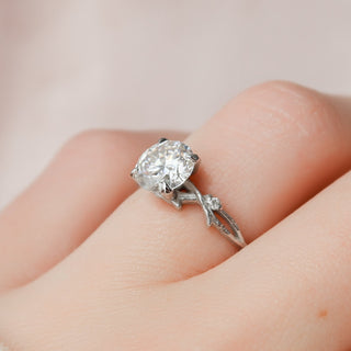 1.50 CT Round Twig Style Moissanite Engagement Ring - violetjewels