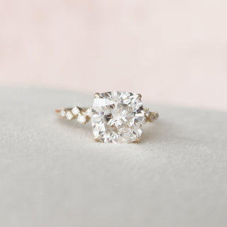 4.0 CT Cushion Cluster Style Moissanite Engagement Ring - violetjewels