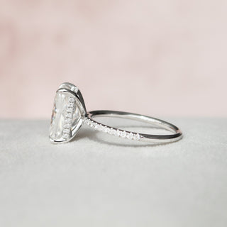 4.5 CT Radiant Hidden Halo Pave Moissanite Engagement Ring - violetjewels