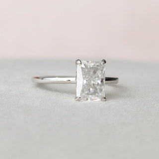 2.0 CT Radiant Hidden Halo & Solitaire Moissanite Engagement Ring - violetjewels