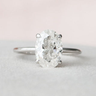 2.0 CT Oval Hidden Halo Moissanite Engagement Ring - violetjewels