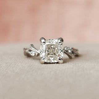 1.50 CT Cushion Twig Style Moissanite Engagement Ring - violetjewels
