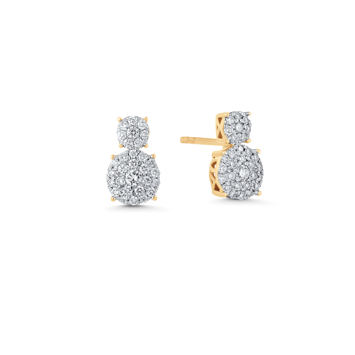 0.35 TCW Round Moissanite Diamond Double Stud Earrings - violetjewels