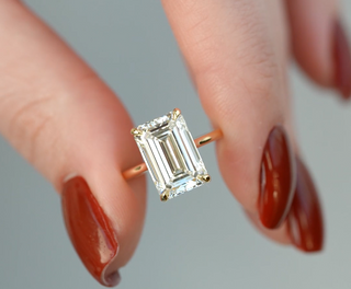 5.0 CT Emerald Moissanite Hidden Halo Engagement Ring-Custom Ring for Dawson - violetjewels